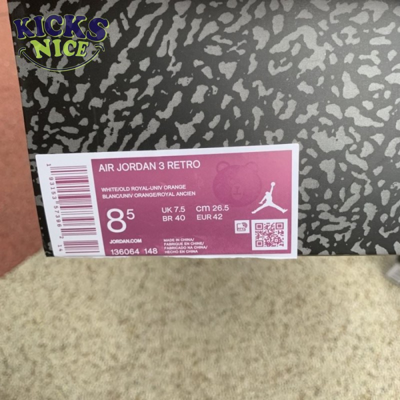 Air Jordan 3 Retro 'Knicks' Size 40-47.5 Air Jordan 3 Retro 'Knicks' Size 40-47.5