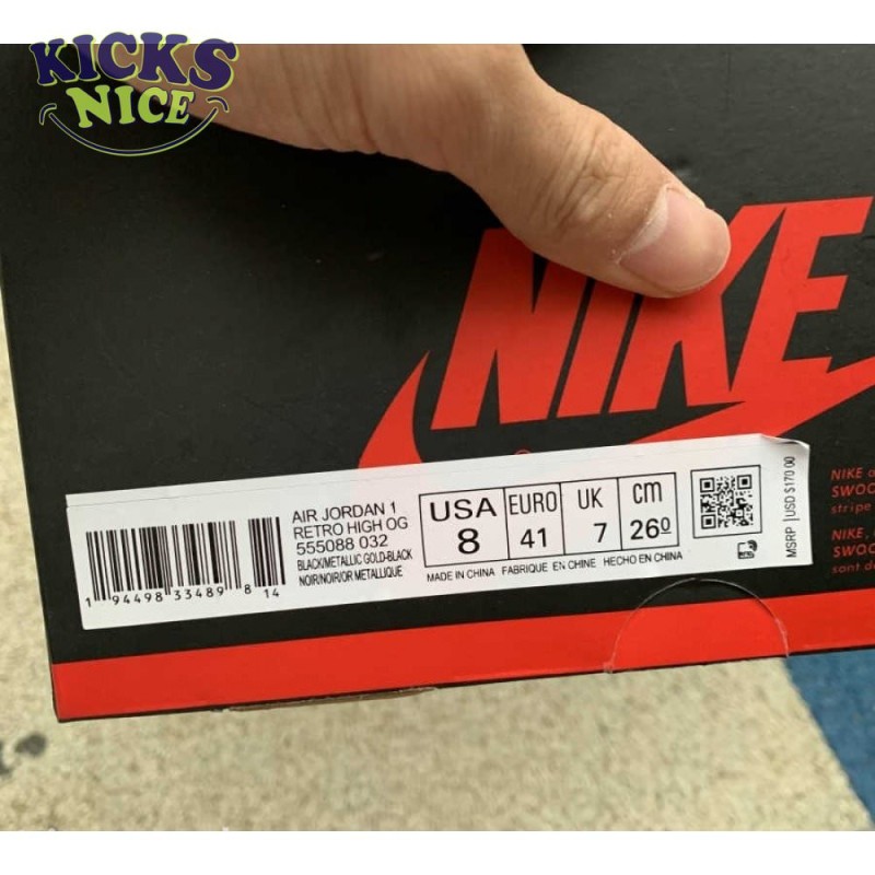 Jordan 1 Retro High Black Metallic Gold (2020) Size 36-47.5 Jordan 1 Retro High Black Metallic Gold (2020) Size 36-47.5