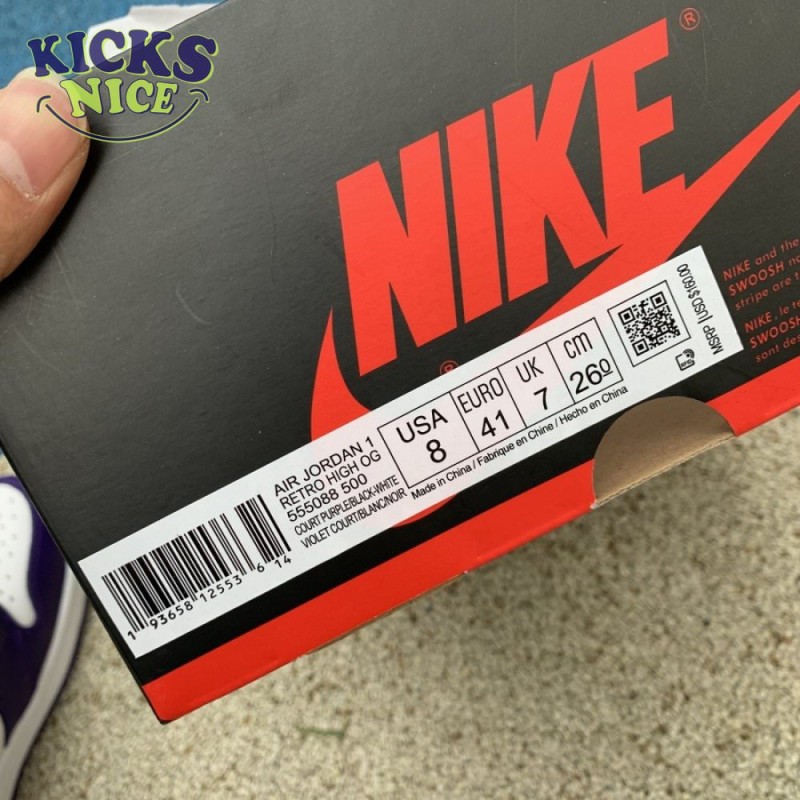 Jordan 1 Retro High Court Purple White Size 40-47.5 Jordan 1 Retro High Court Purple White Size 40-47.5