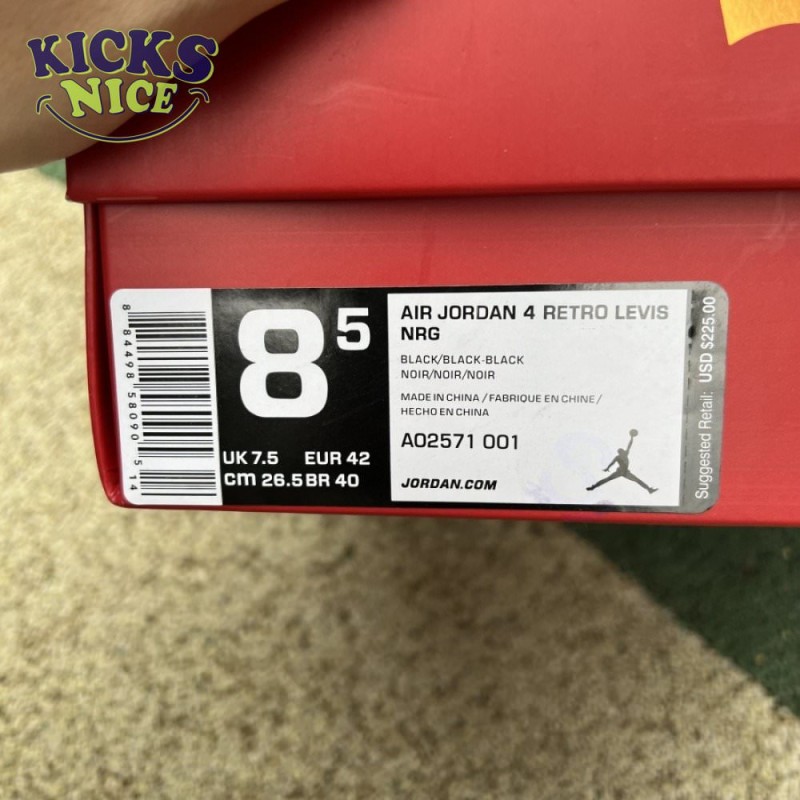 Jordan 4 Retro Levi's Black Size 40-46 Jordan 4 Retro Levi's Black Size 40-46
