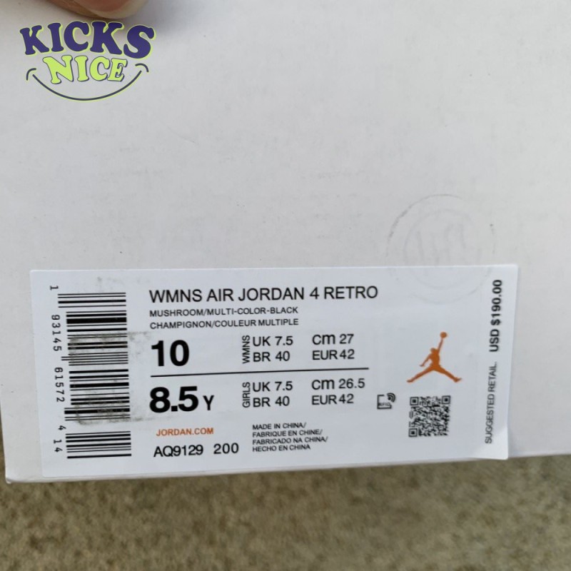 Wmns Air Jordan 4 Retro 'Mushroom' Size 40-47.5 Wmns Air Jordan 4 Retro 'Mushroom' Size 40-47.5