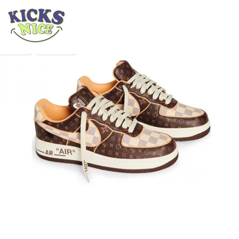 Nike Air Force 1 Low Monogram Brown Damier Azur Nike Air Force 1 Low Monogram Brown Damier Azur