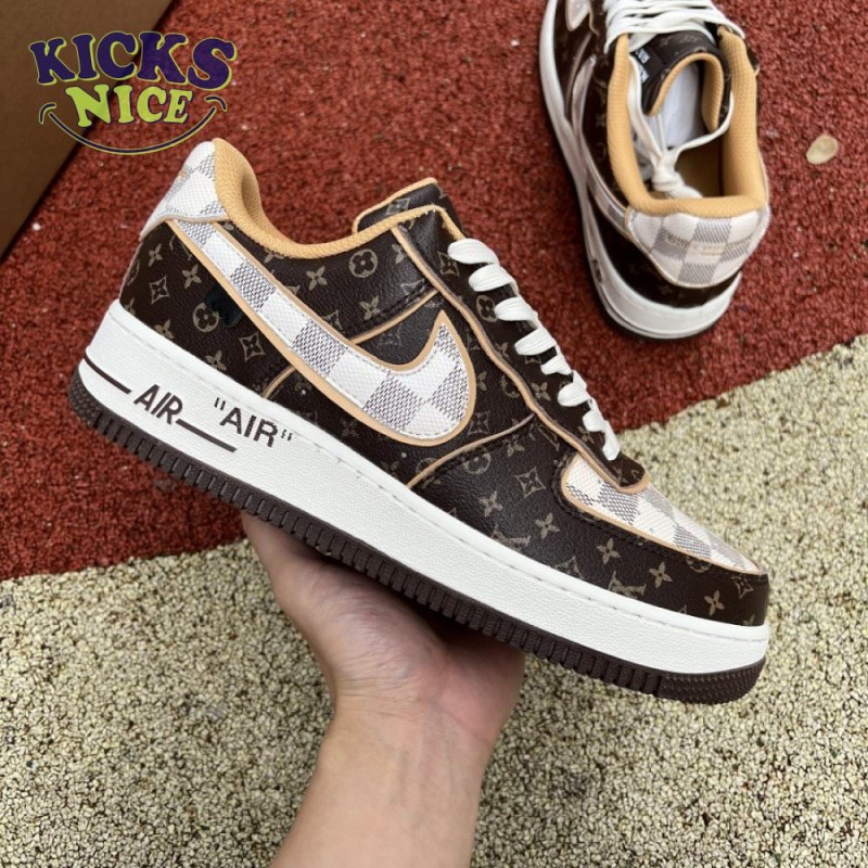 Nike Air Force 1 Low Monogram Brown Damier Azur Nike Air Force 1 Low Monogram Brown Damier Azur