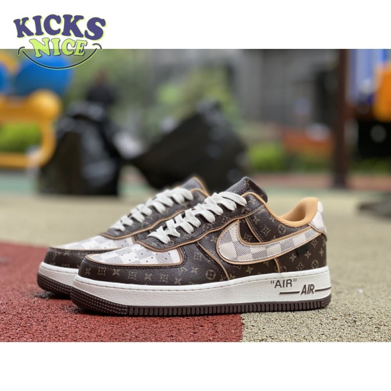 Nike Air Force 1 Low Monogram Brown Damier Azur Nike Air Force 1 Low Monogram Brown Damier Azur