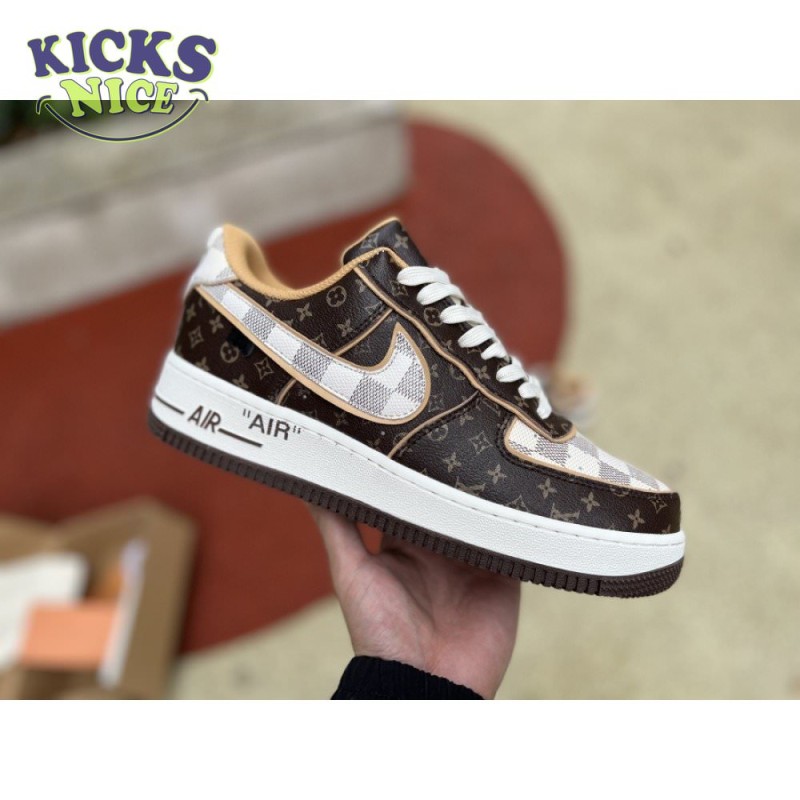 Nike Air Force 1 Low Monogram Brown Damier Azur Nike Air Force 1 Low Monogram Brown Damier Azur