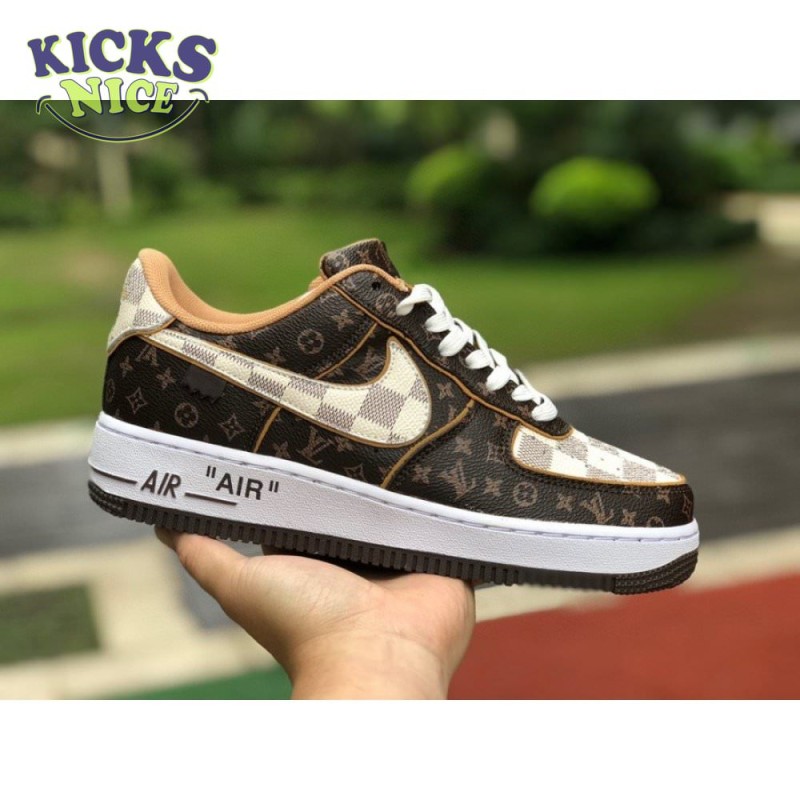 Nike Air Force 1 Low Monogram Brown Damier Azur Nike Air Force 1 Low Monogram Brown Damier Azur