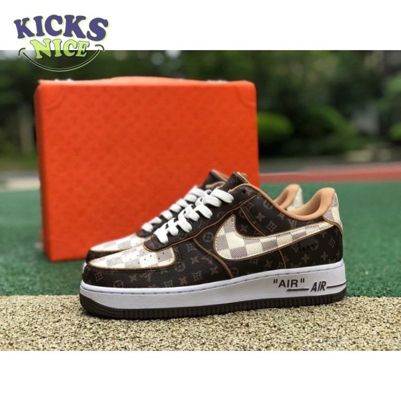 Nike Air Force 1 Low Monogram Brown Damier Azur Nike Air Force 1 Low Monogram Brown Damier Azur