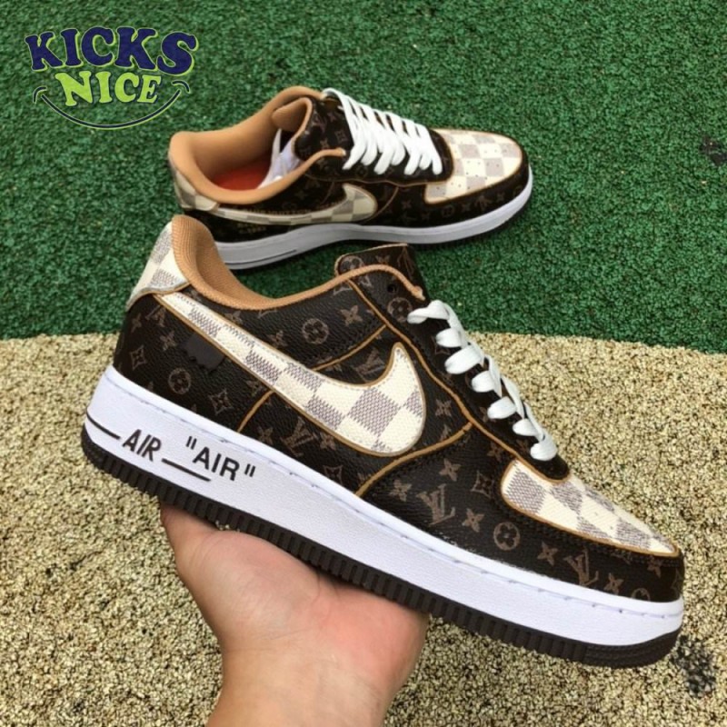 Nike Air Force 1 Low Monogram Brown Damier Azur Nike Air Force 1 Low Monogram Brown Damier Azur