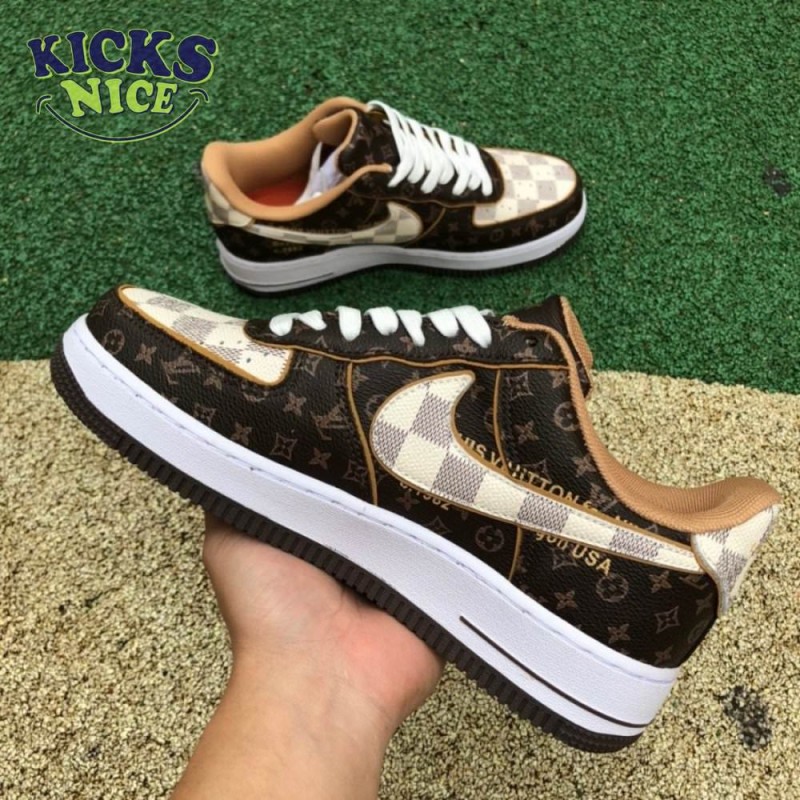Nike Air Force 1 Low Monogram Brown Damier Azur Nike Air Force 1 Low Monogram Brown Damier Azur