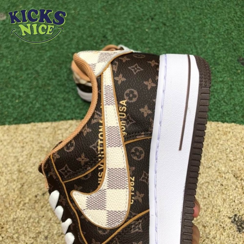 Nike Air Force 1 Low Monogram Brown Damier Azur Nike Air Force 1 Low Monogram Brown Damier Azur