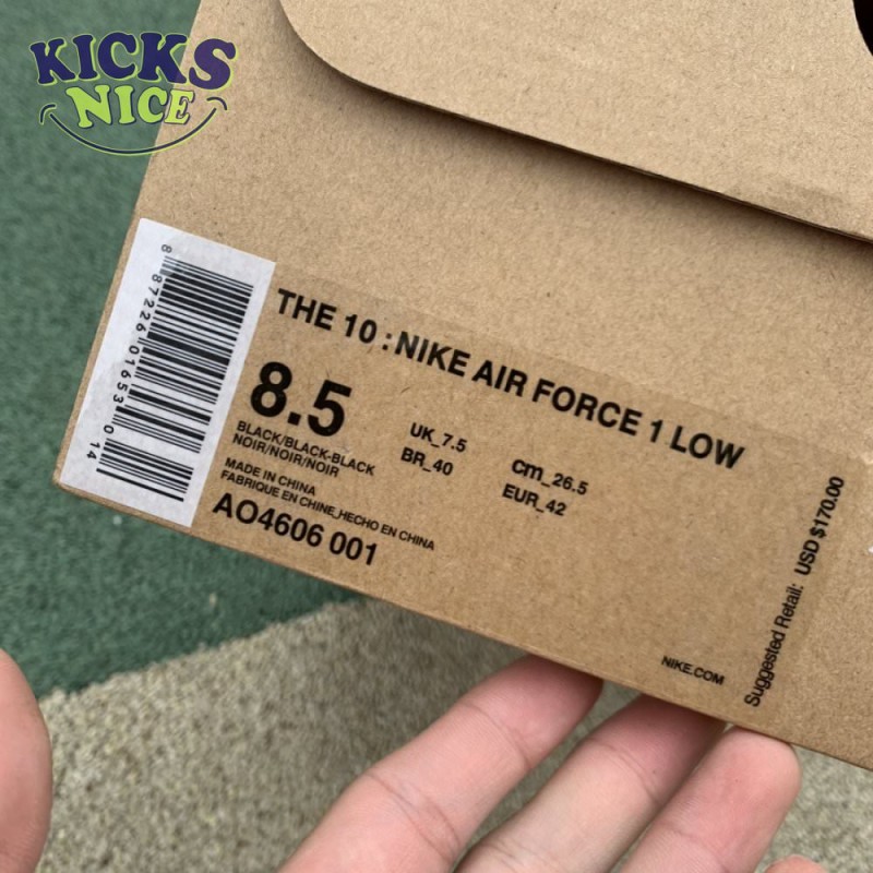 Off-White x Air Force 1 Low 'Black' Size 40-47.5 Off-White x Air Force 1 Low 'Black' Size 40-47.5
