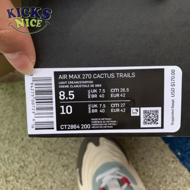Travis Scott x Air Max 270 React ENG 'Cactus Trails' Size 40-46 Travis Scott x Air Max 270 React ENG 'Cactus Trails' Size 40-46