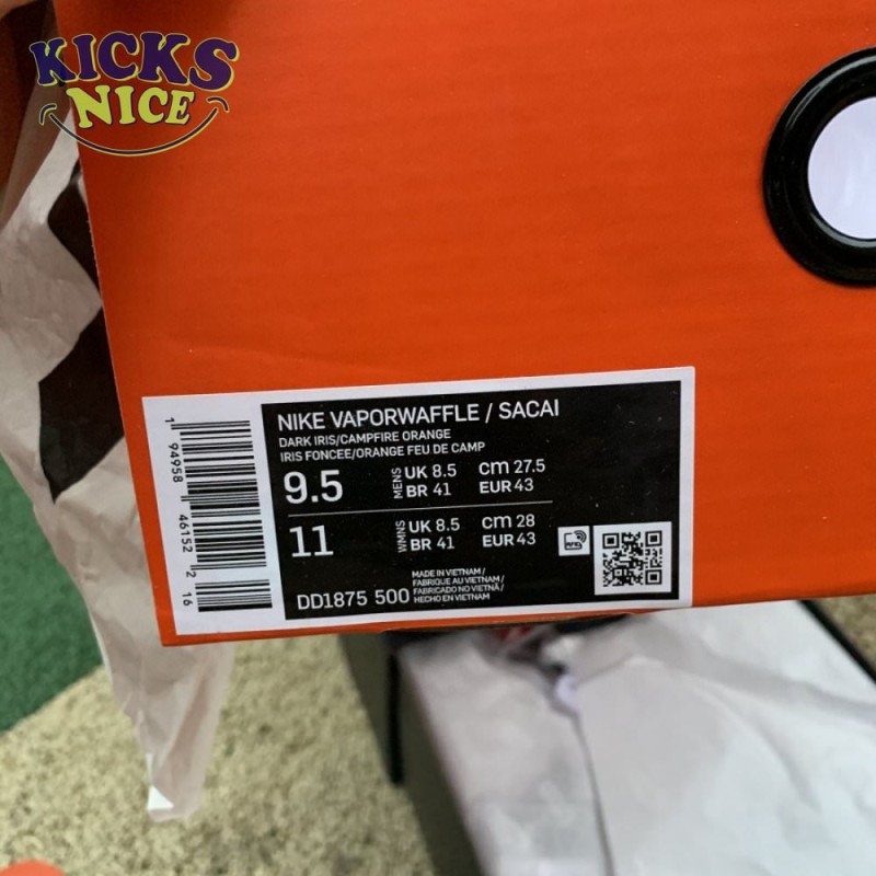 sacai x VaporWaffle 'Dark Iris' Size 36-47.5 sacai x VaporWaffle 'Dark Iris' Size 36-47.5