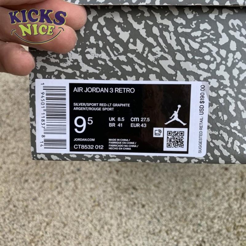 Air Jordan 3 Retro 'Cool Grey' 2021 Size 40-47.5 Air Jordan 3 Retro 'Cool Grey' 2021 Size 40-47.5