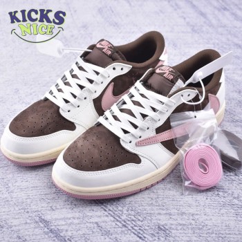 Travis Scott x Air Jordan 1 Low OG Dark Pony Pink Oxford DZ4137-206 Unisex Size