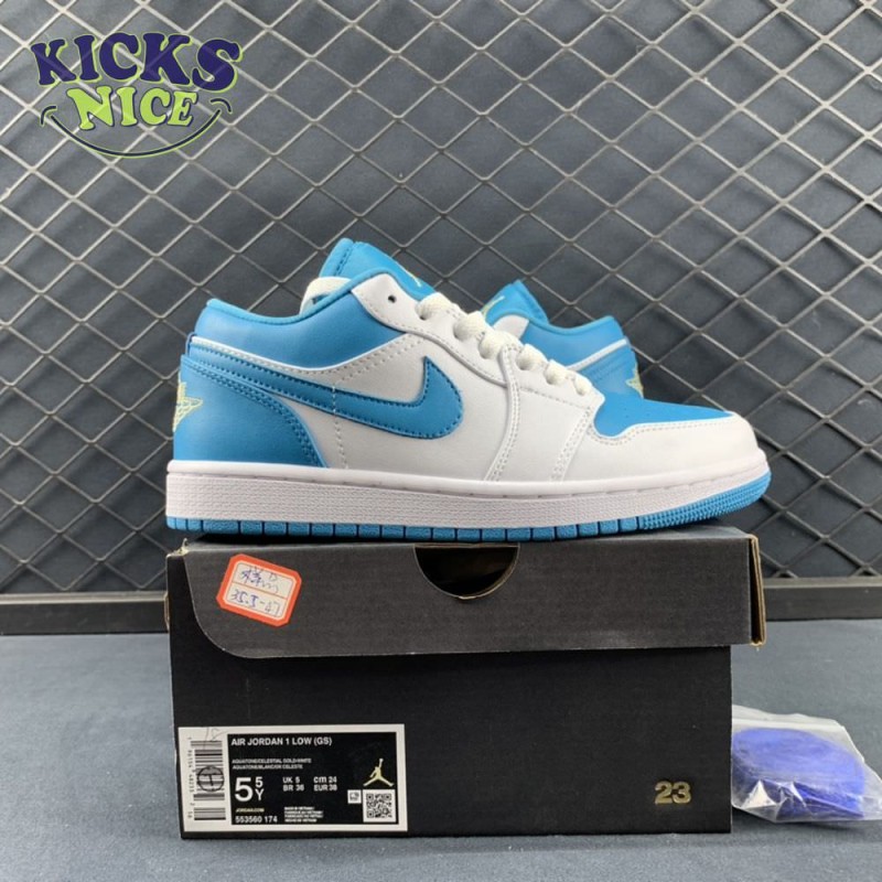 Jordan 1 Low Aquatone 553558-174 Size 36-47.5 Jordan 1 Low Aquatone 553558-174 Size 36-47.5