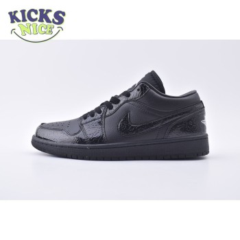 Jordan 1 Low SE Patent Elephant Black HJ7743-010 Unisex Size
