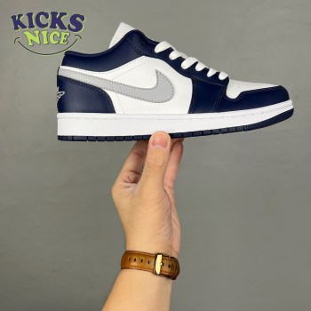 Jordan 1 Low Wolf Grey Midnight Navy 553558-141 Unisex Size Jordan 1 Low Wolf Grey Midnight Navy 553558-141 Unisex Size