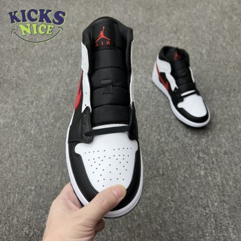 Jordan 1 Mid Black Chile Red White 554724-075 Men Size