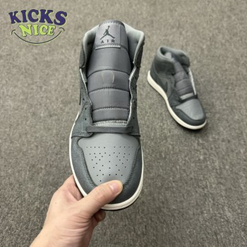 Jordan 1 Mid Distressed Smoke Grey FJ3448-001 Men Size