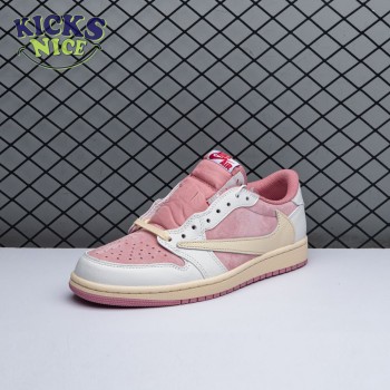 Travis Scott x Air Jordan 1 Low OG Pink Beige Red DM7866-600 Size 36-47.5