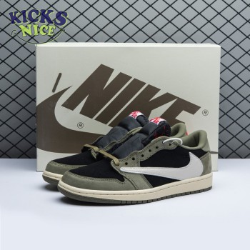 Travis Scott x Air Jordan 1 Low OG Black Olive DM7866-001 Size 36-48.5